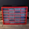 39-Drawer Plastic Storage Organizer Desktop Wall-Mounted Craft Classroom Bead Tool Red 2