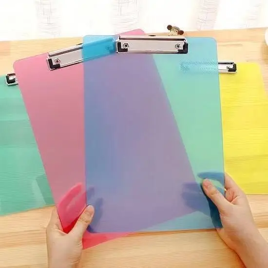 Transparent Clipboard A4 A5 Hook Plastic File Folders Document Holders Writing Board Clip