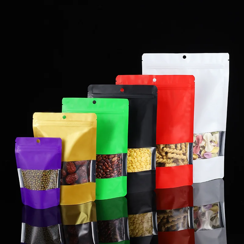 

1000Pcs/Lot Resealable Zip Lock Package Bags Aluminum Foil Plastic Ziplock Stand Up Pouches Gift Jewelry Storage Bag with Window