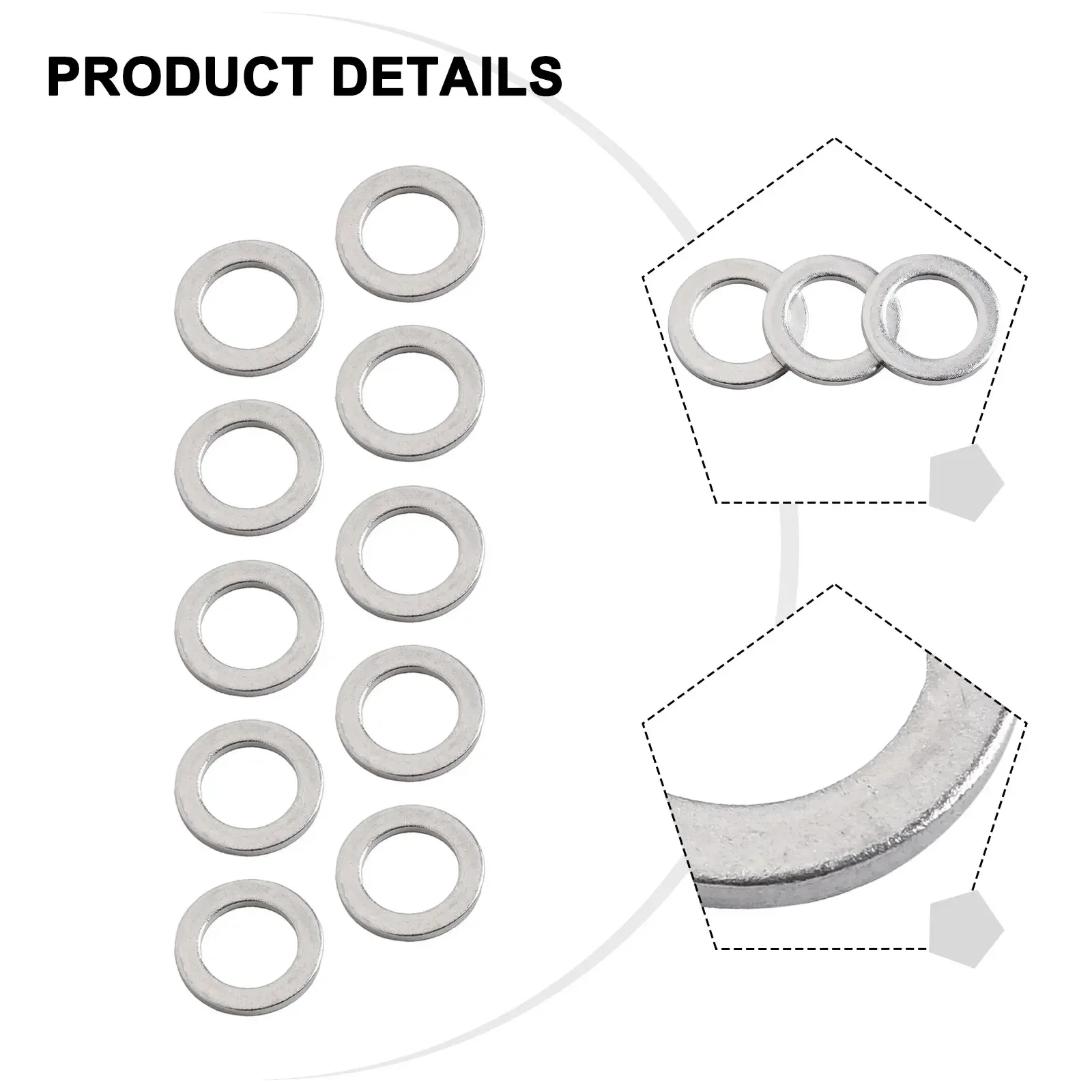 10pcs Car Transmission Drain Plug Washer 94109-12000 For Honda Legend Civic Aluminum Drain Plug Washer Accessories