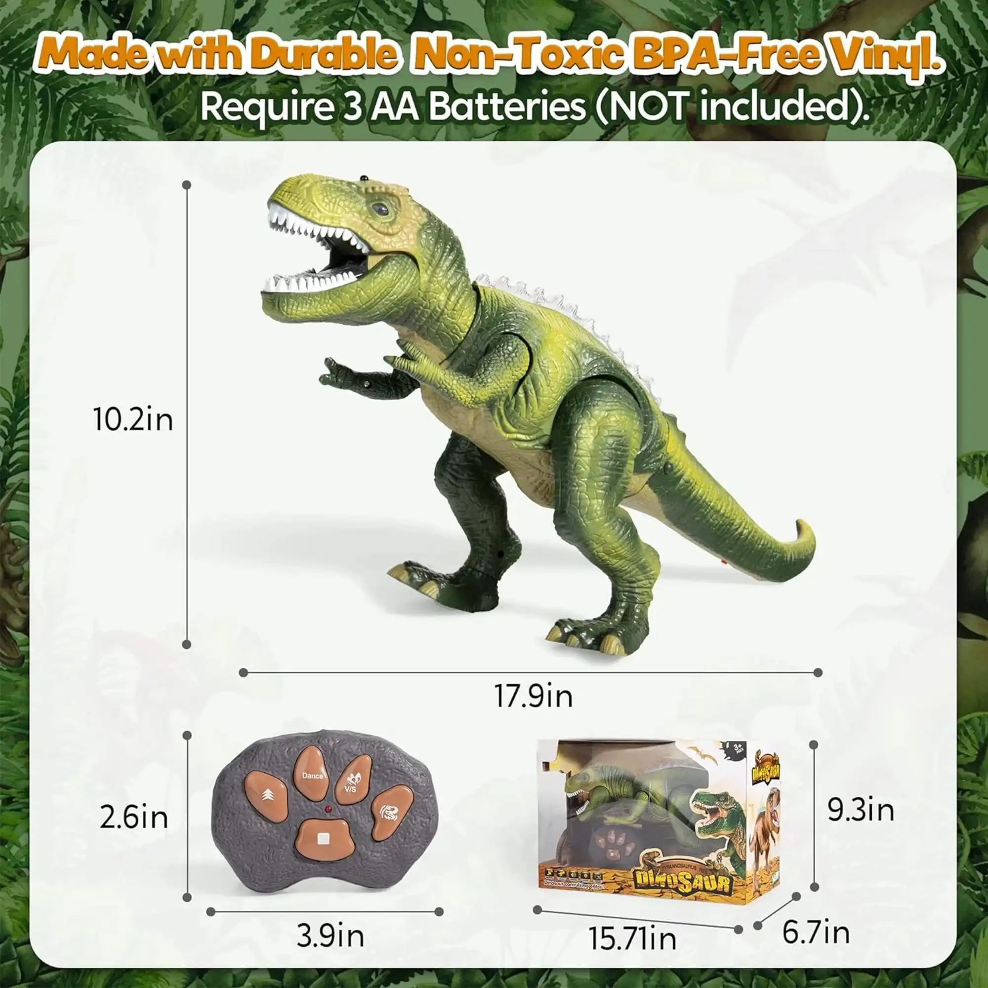 Joyfy Remote Control Walking Dinosaur Big T rex Dinosaur Robot Toy with Light Sound Electric Animal for Kids Best Birthday Gift 6