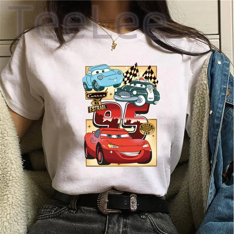 thumbnail image 1 of Camisetas con estampado de Toy story para mujer, playera con estampado Kawaii de Stitch, playera informal de dibujos animados de Manga para mujer, 1 of 4