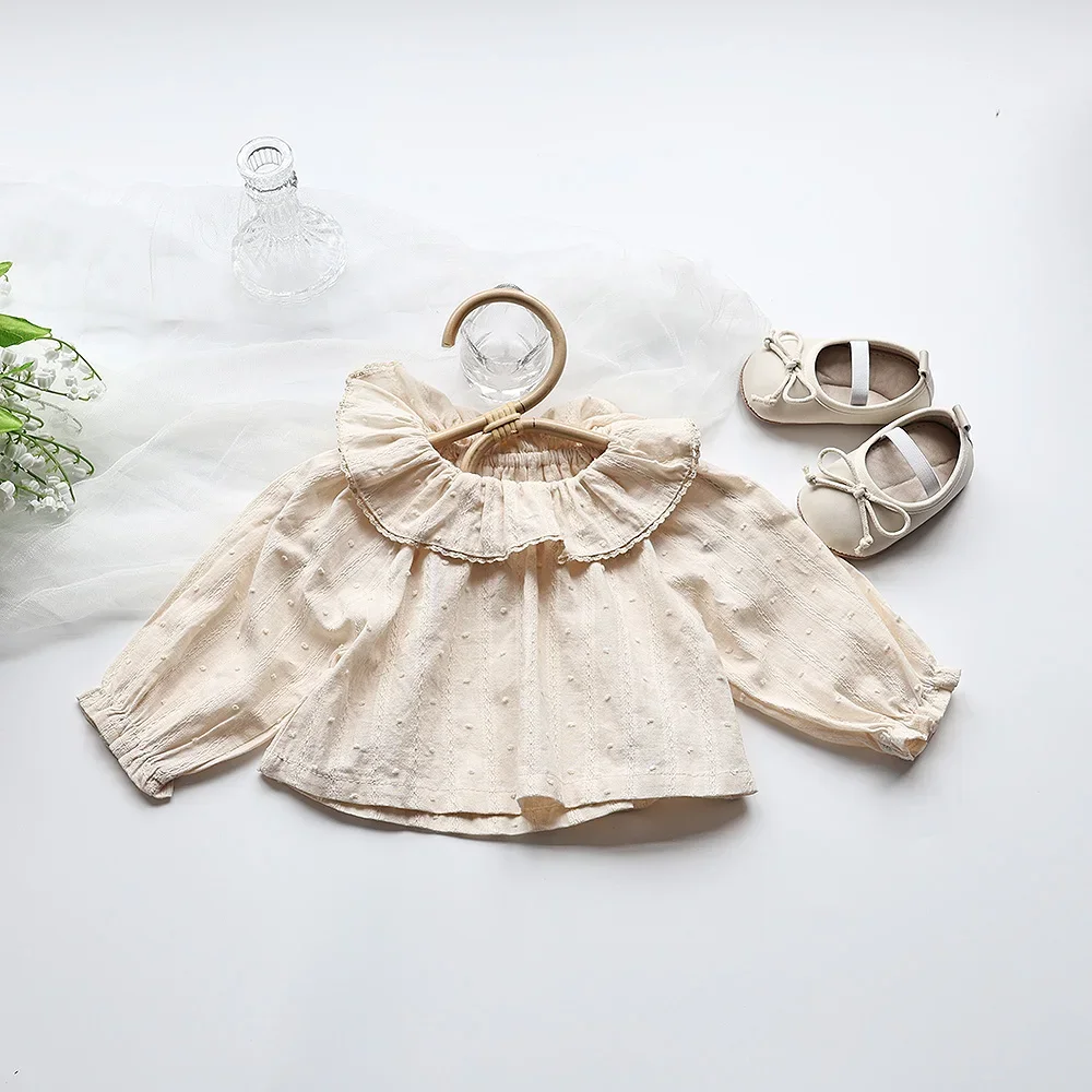 

Baby Clothes Peter Pan Collar Girls Blouse Long Sleeve Baby Base Shirt Baby Tops