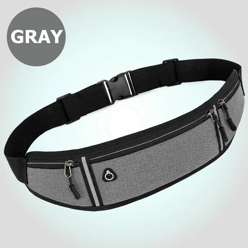 Reflective Stripe Running Pouch Runners Belt Workout Waist Bag Unisex Adjustable Lightweight Gym Sports Running Waist Bag