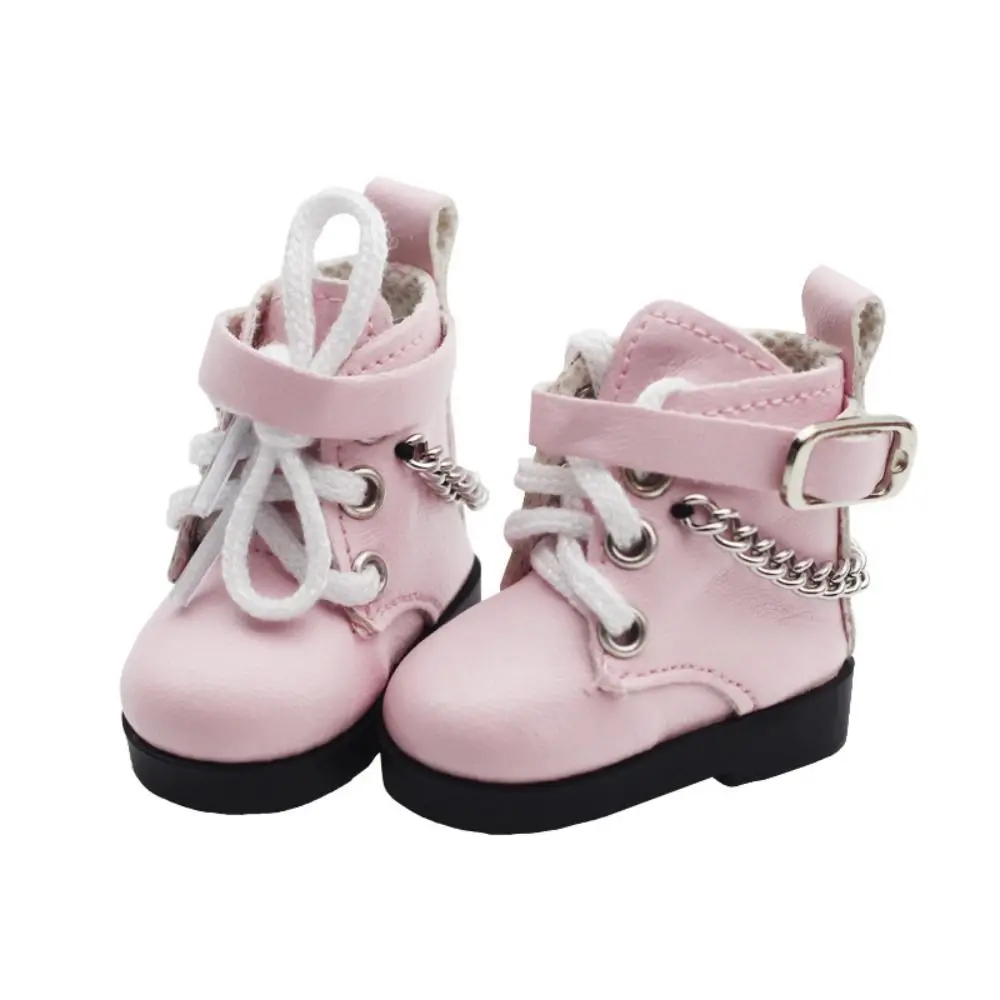 1Pair PU Leather Mini Doll Shoes Chain Shoes Mini 4.5*2cm BJD Doll PU Shoes Doll Shoes Cute EXO Doll Boots Children Toys