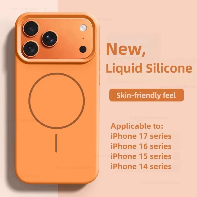 Magnetic Liquid Silicone Shockproof Phone Case with Magsafe Compatibility