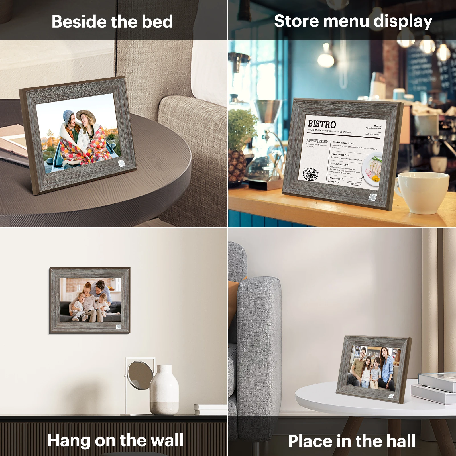Kodak 8 Inch Digital Photo Frame 1024*768 IPS Touch Screen 16GB Memory Smart Electronic Album APP Control With Detachable Holder