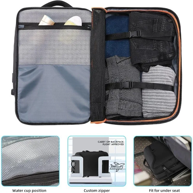 Zaino da viaggio da 50 lri, zaino per laptop da 17 pollici per