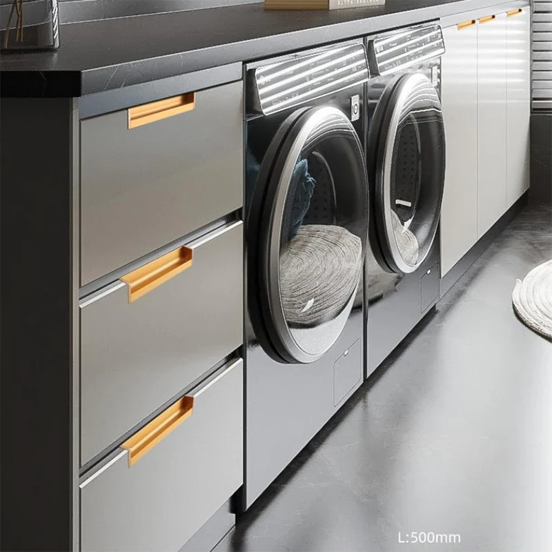 Light Luxury Embedded Hidden Drawer Handle Wardrobe Door Slotted Embedded Invisible Handle Cabinet Aluminum Alloy Long