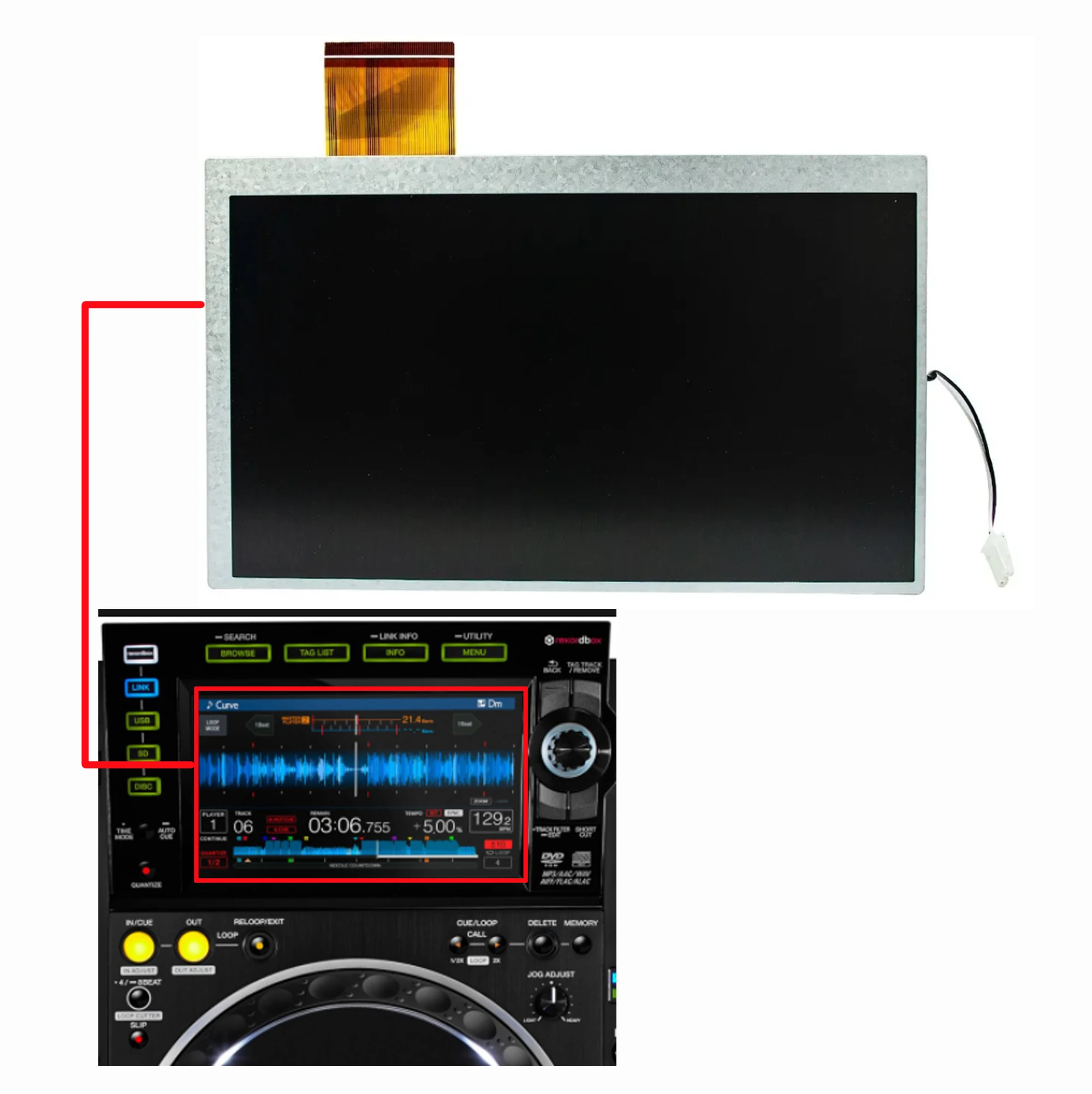 Original Lcd Display Screen para Pioneer Nexs2 Peças de Reparo Acessórios de Reparo Nexus Peças Novas Cdj2000nxs2