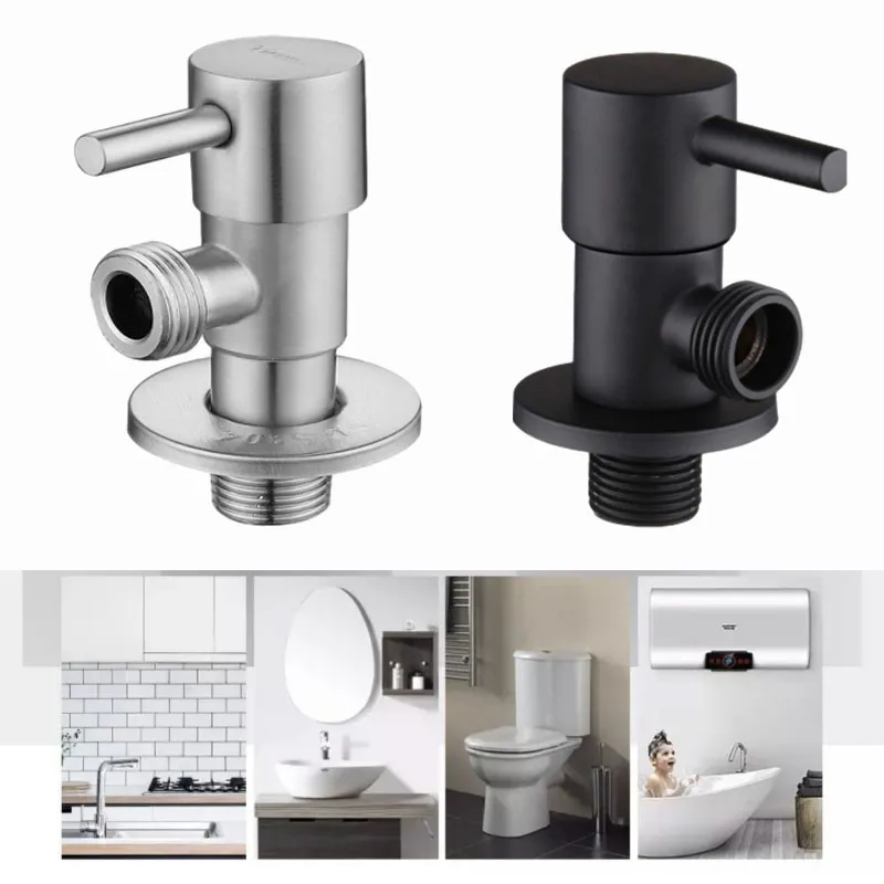 Faucet Valve Angle Valve Inlet Valve Triangle Valve Solid Brass Faucet Triangle Valve Angle Inlet Water Stop Valve G 1/2 Inch Hot Cold Water Heater Toilet Copper Core Switch
