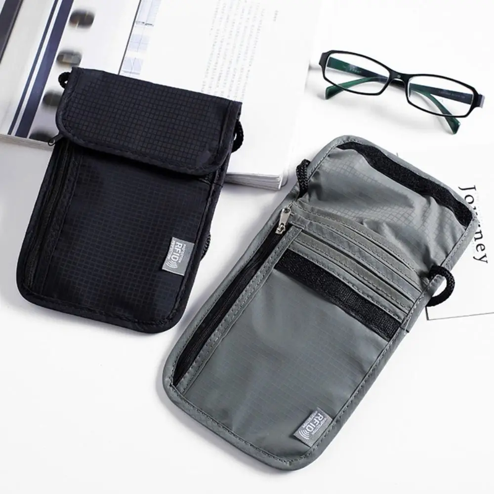Waterproof RFID Nylon storage bag Travel document Card passport Bag Neck Wallet Money Document Card Passport Pouch 1 Pcs storage bag passport holder