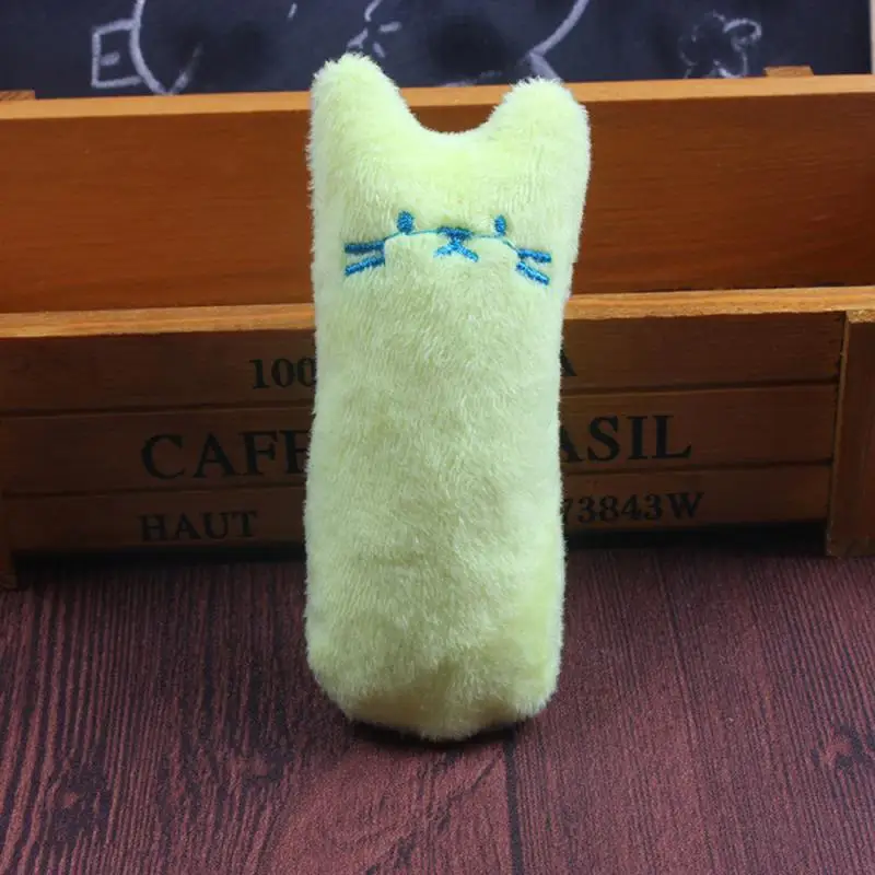 Teeth Grinding Catnip Toy Pet Kitten Chewing Vocal Toy Short Plush Interactive Claws Thumb Bite Cat Mint Toy Pet Cat Supplies 