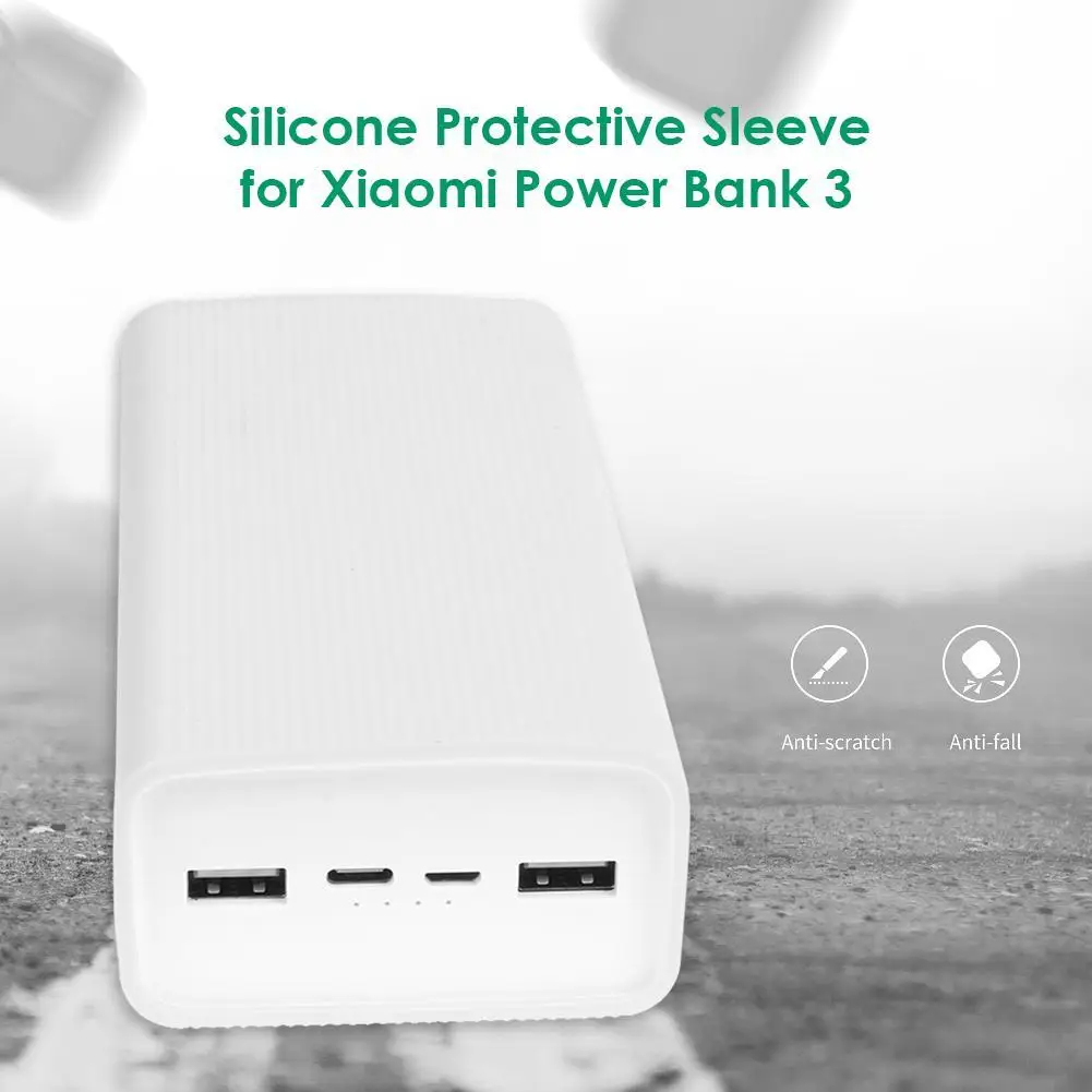 30000mAh Power Bank Silicone Case For Xiaomi Mobile Power Bank 3 Protective Cover Shell Protector Case Power Bank Accessories
