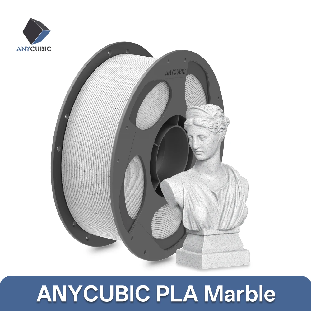 Filamento de mármol ANYCUBIC PLA, 1 kg/rollo, impresora 3D, Material de impresión de textura de mármol, arquitectura de estatua de mármol, impresión 3D FDM PLA