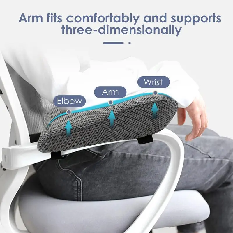 Ergonomic Armrest Pads Arm Rest Cover Elbow Armrest Pads Comfortable Support Chair Elbow Pads with Adjustable Straps for Office