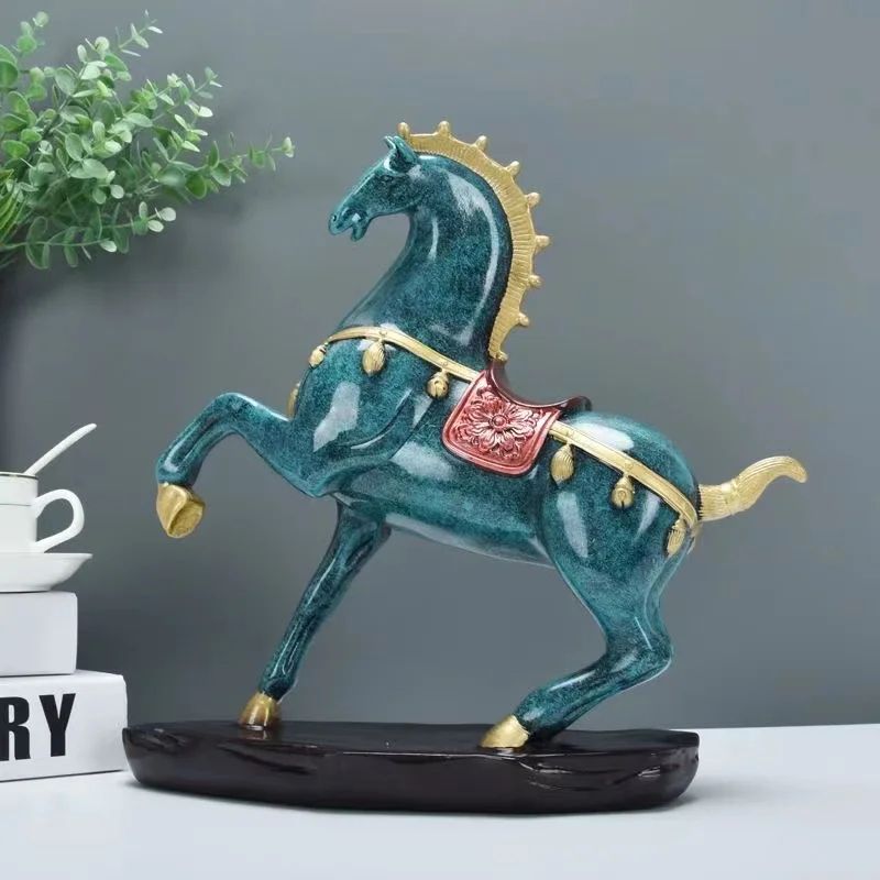 

Chinese Style Tang Horse Statue Home Decoration Accessories Resin Living Room Decor Modern Horse Sculpture Luxury Decor