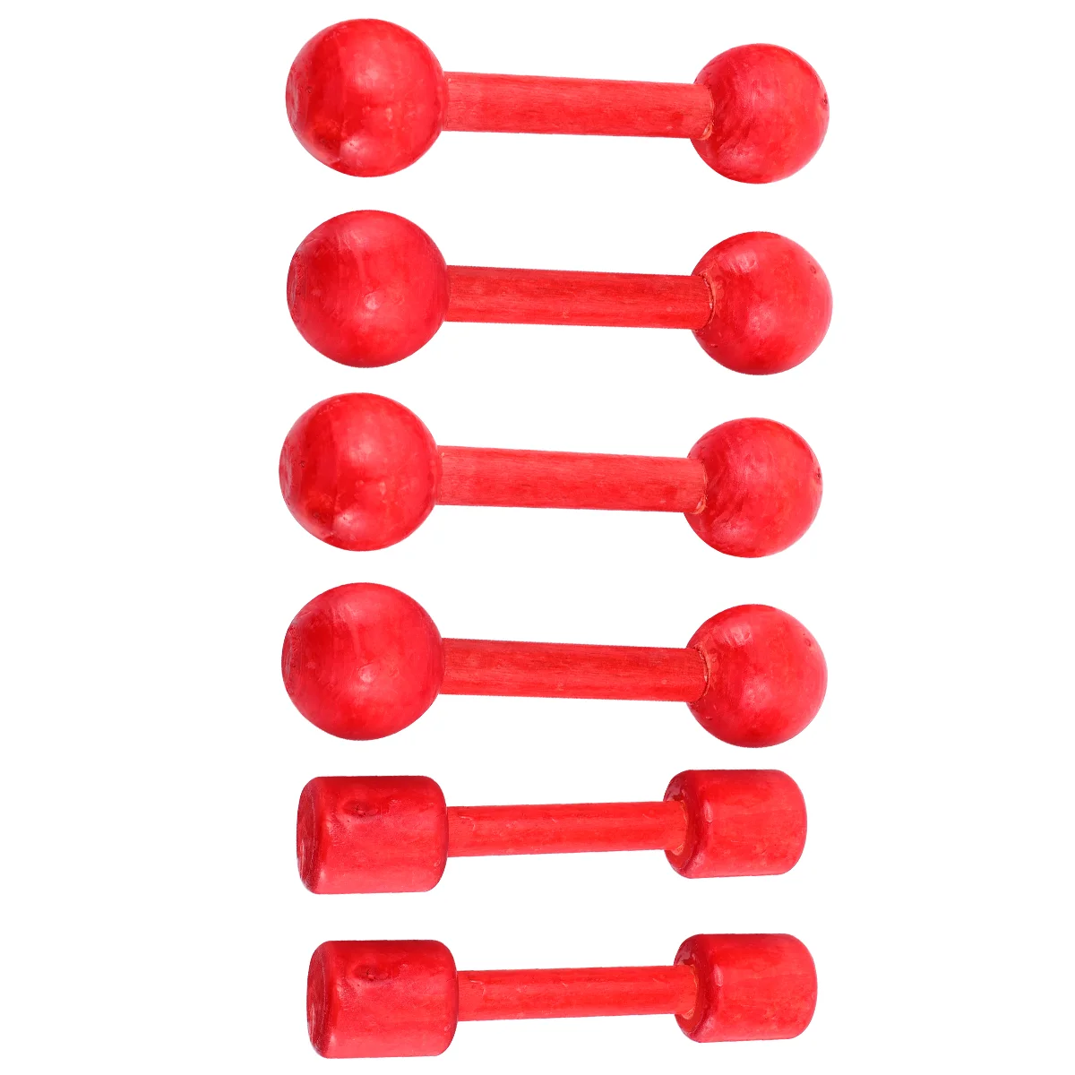 6 Pcs Wooden Dumbbell Children Exercise Toys for Kids Gymnastics Props Fitness Dumbells
