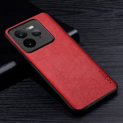 Custodia in pelle premium con texture retro litchi - Cover protettiva posteriore in TPU morbido