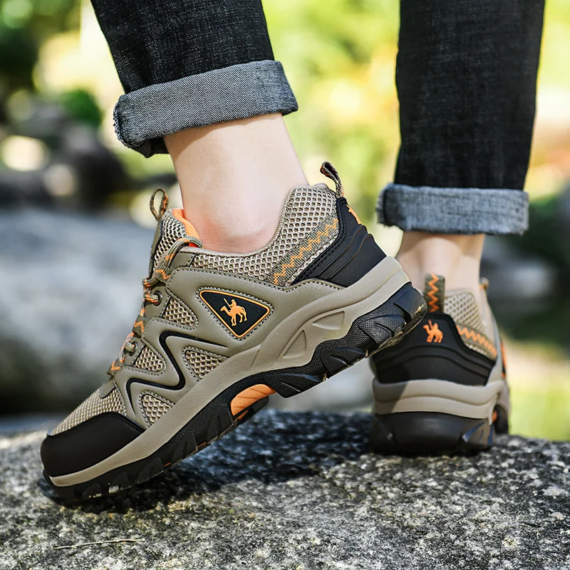 Hot sale Spring Men Hiking Shoes Outdoor Sneakers Non-slip Travel Climbing Sneakers Man Breathable Sports Trekking Shoes Men New