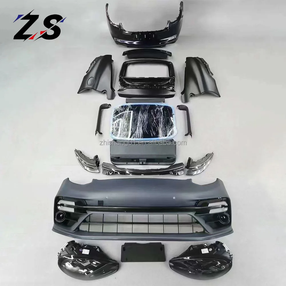 ZS for Porsche Panamera 970 2010-2016 Upgrade 971 New Facelift Bumper Lip Rear Diffuser Car Kit Assembly Body Parts Body Kit