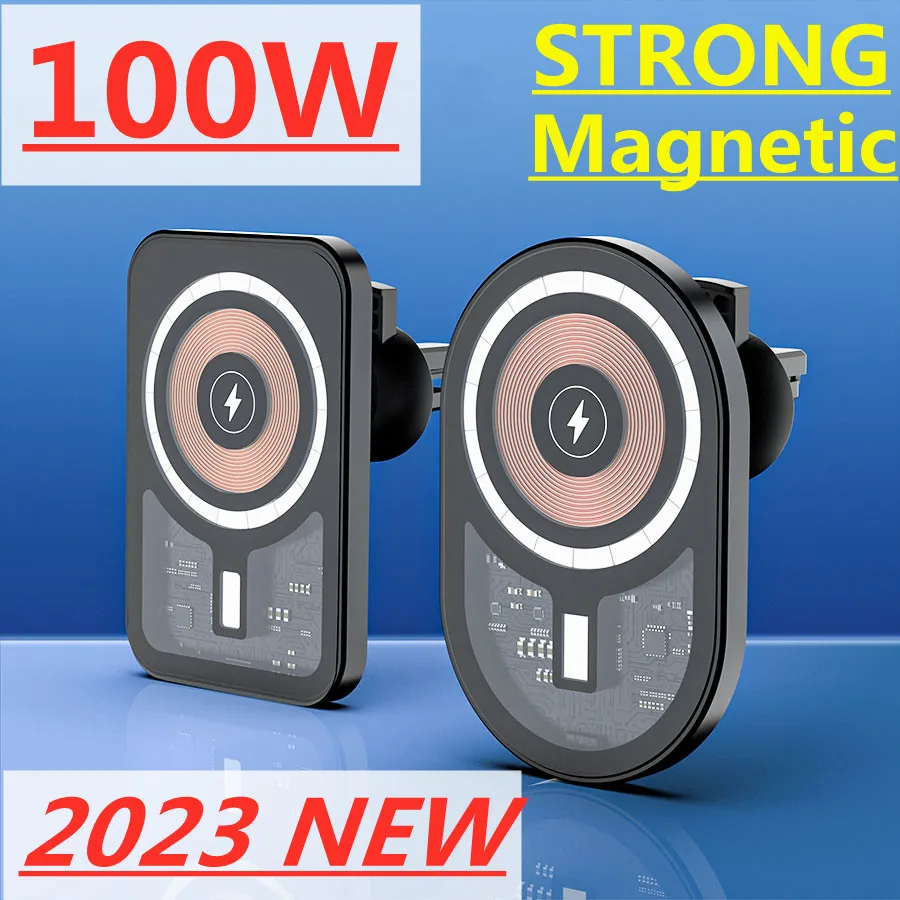 ワイヤレスカーチャージャー,磁気,100W,iPhone 14 13 12 pro max用,急速充電ステーション AliExpress