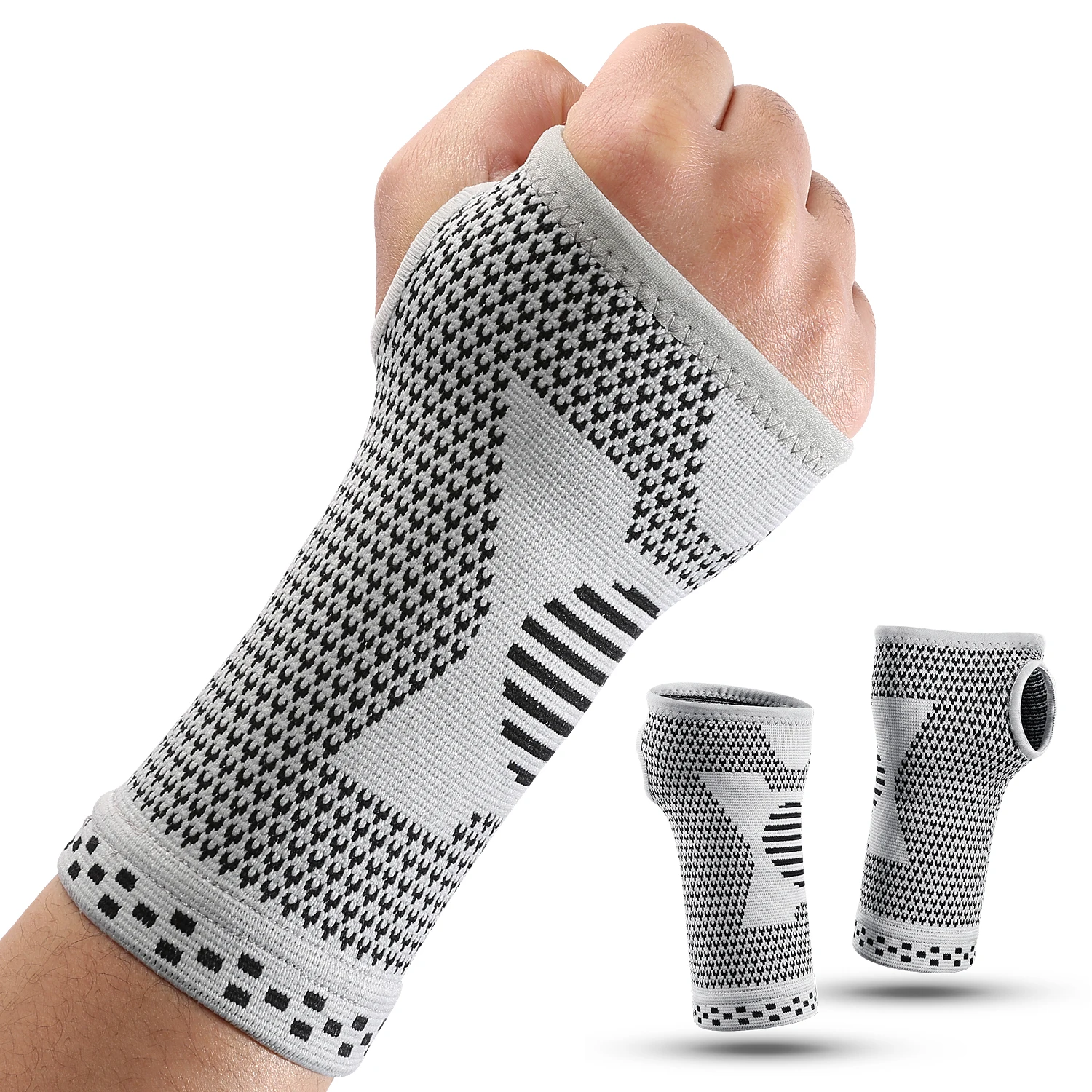 Gym Sports Wristband Wrist Protector Palm Guard Wrist Support Adjustable Wrist Brace Strap Compression Gloves for Carpal Tunnel