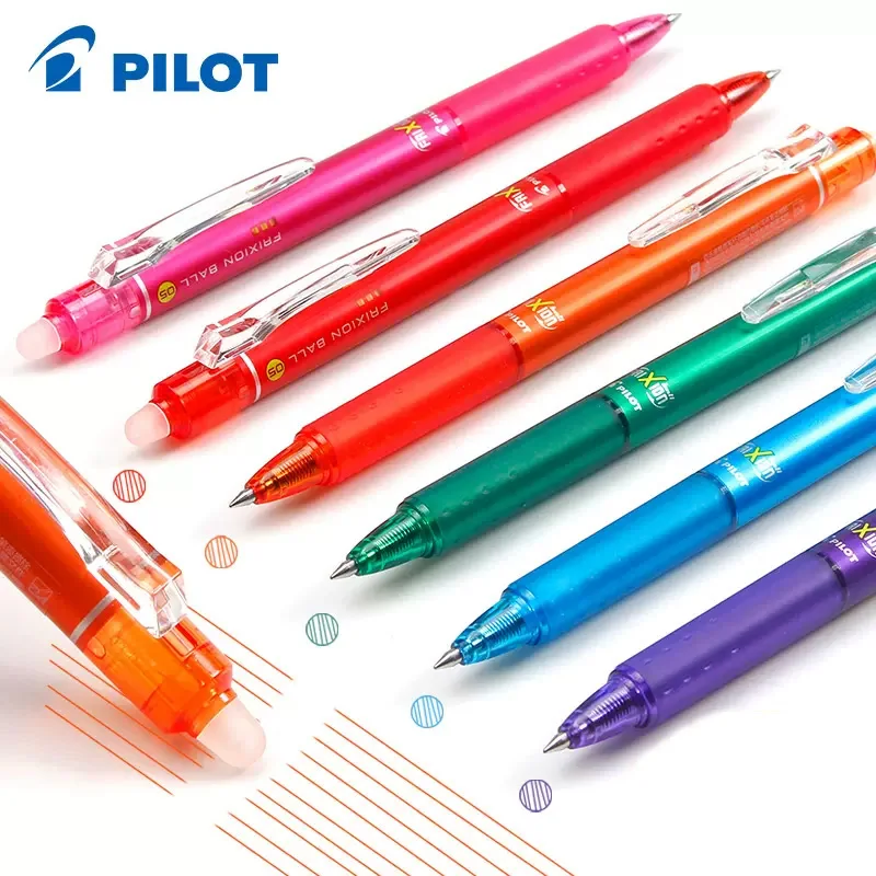 Pilot FriXion Ball Knock Retractable Erasable Gel Ink Pens Clicker, 0.5mm  Fine Point, Smooth Writing Erases Clean Ballpoint Pen - AliExpress