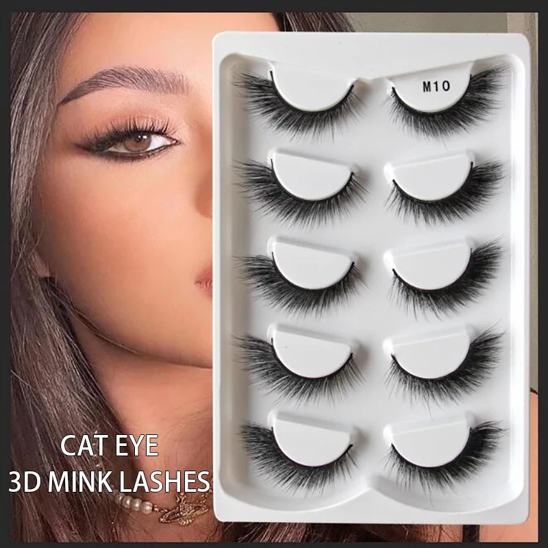 Mink False Eyelashes Cat Eye Dramatic Makeup Lashes