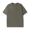 Summer 230g Retro Heavyweight Pure Cotton Round Neck T-shirt Custom Washed Loose Short Sleeved Oversize Men Top 2