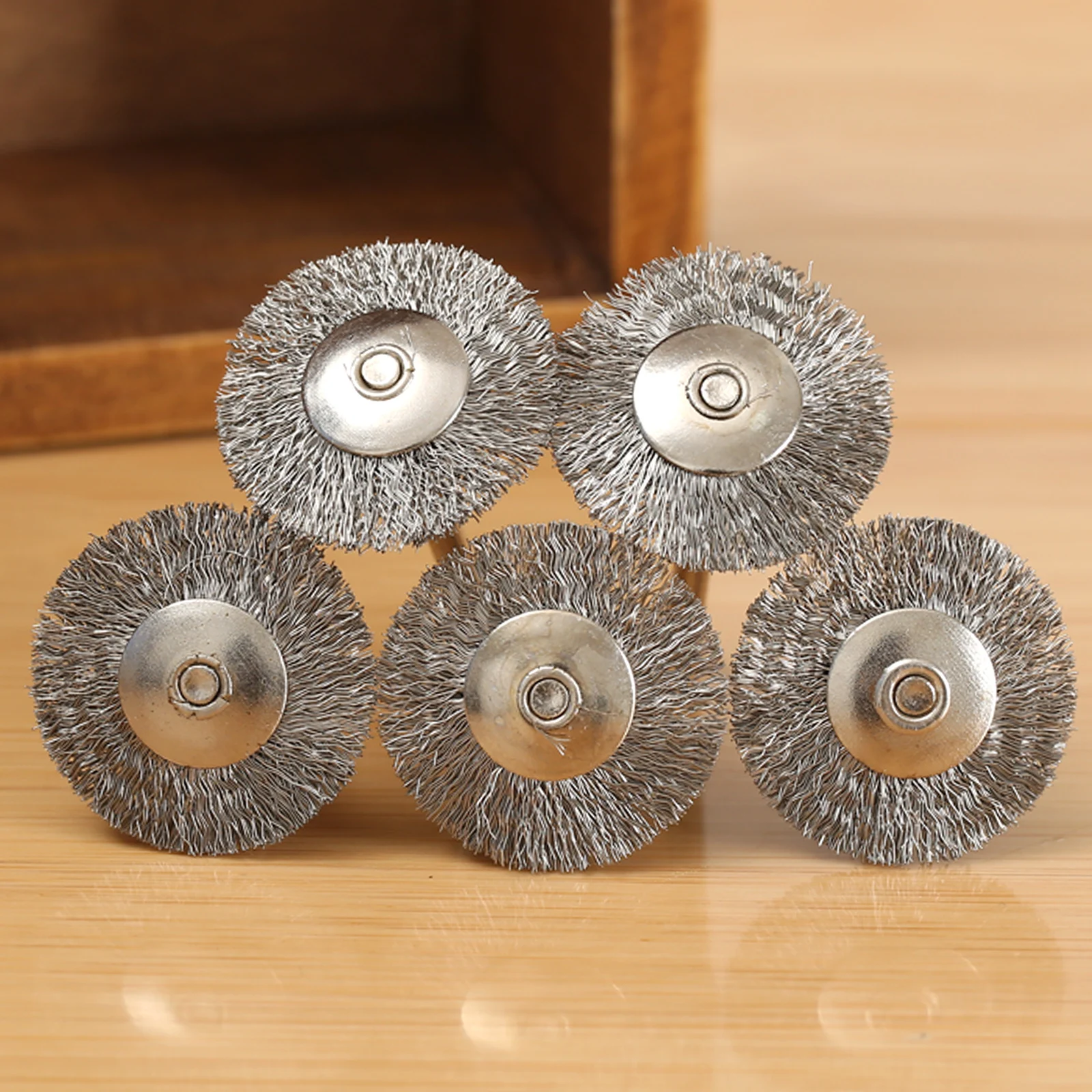 5Pcs 25mm Stainless Steel Wire Wheel Brushes Set for Mini Drill Grinder Rotary Tools Polishing Dremel Brush Dremel Accessories