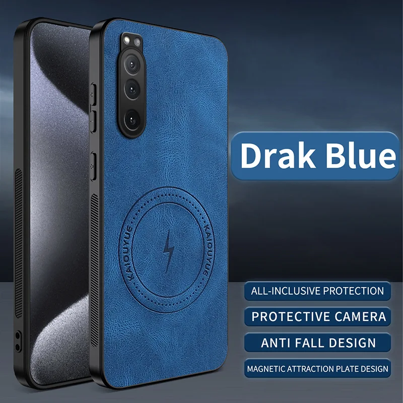 Magnetic Shockproof Leather Phone Case with Camera Protector