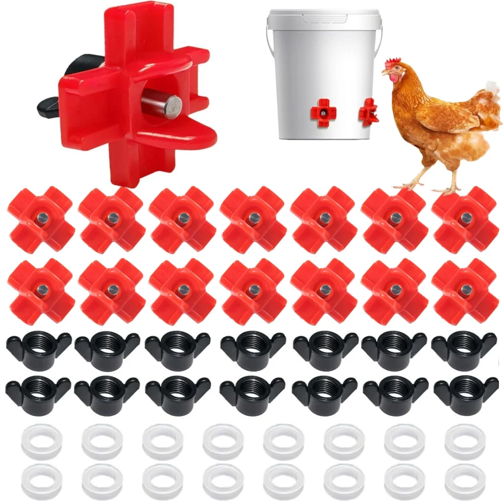 Chicken Water Dispenser Chicken House Automatic Water Feeding Bowl Poultry Cross Drinking Mouth Breeding Equipment 10/15/10pcs poultry water dispenser,poultry waterer