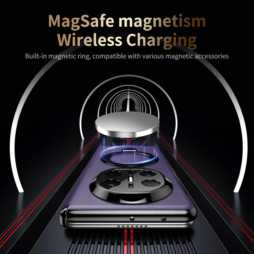 Luxury Leather Rotatable Multi-Functional Magnetic Stand Case with Camera Protection