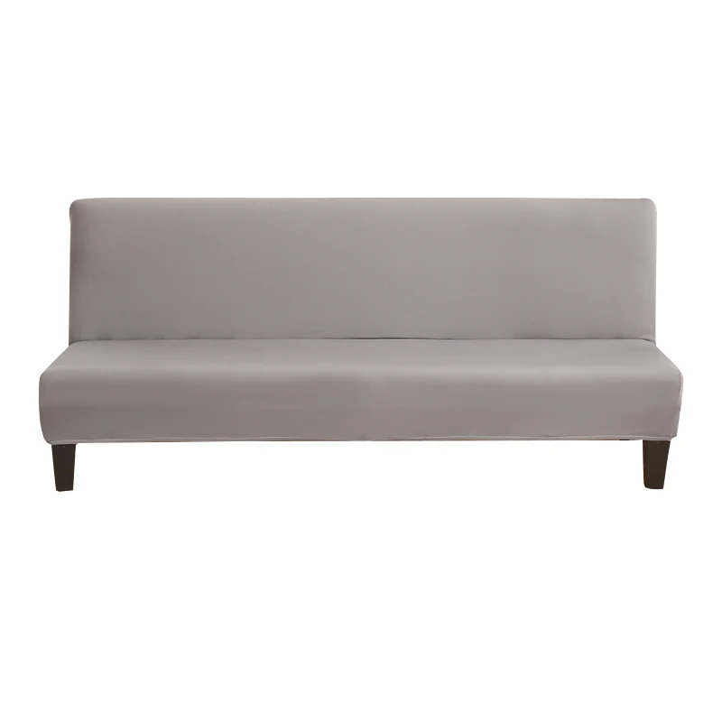 Solid Colour Armless Sofa Bed Cover Stretch Futon Slipcover Full Folding Couch Sofa Shield Fits Folding Bed Without Armrest