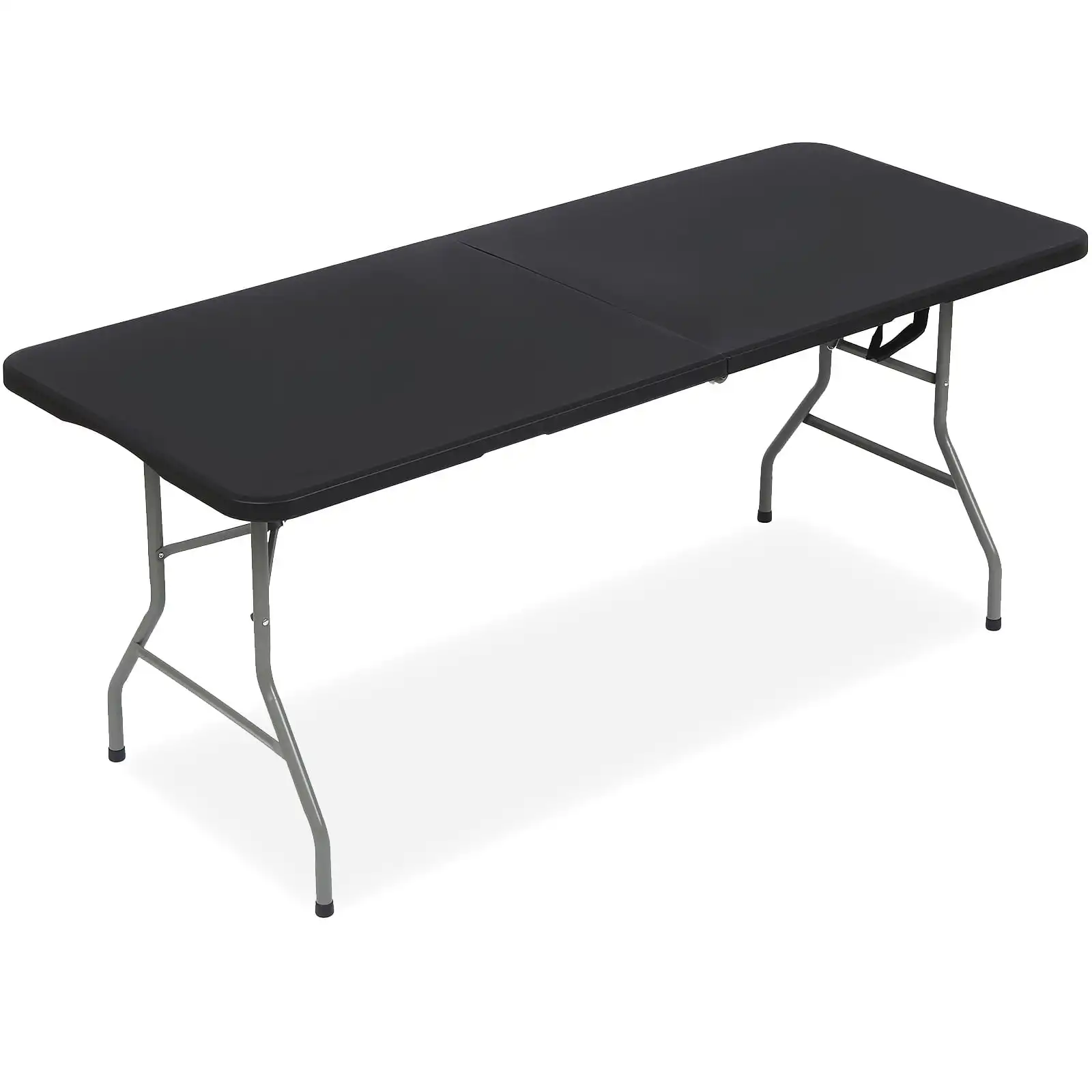 

Vebreda 6 ft Plastic Folding Table Portable Fold-in-Half Table for Indoor Outdoor Black