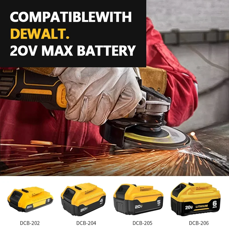 Electric Goddess 125mm Brushless Electric Angle Grinder Power Tool Cordless Polishing Cutting Machine For Dewalt 20V Battery 5
