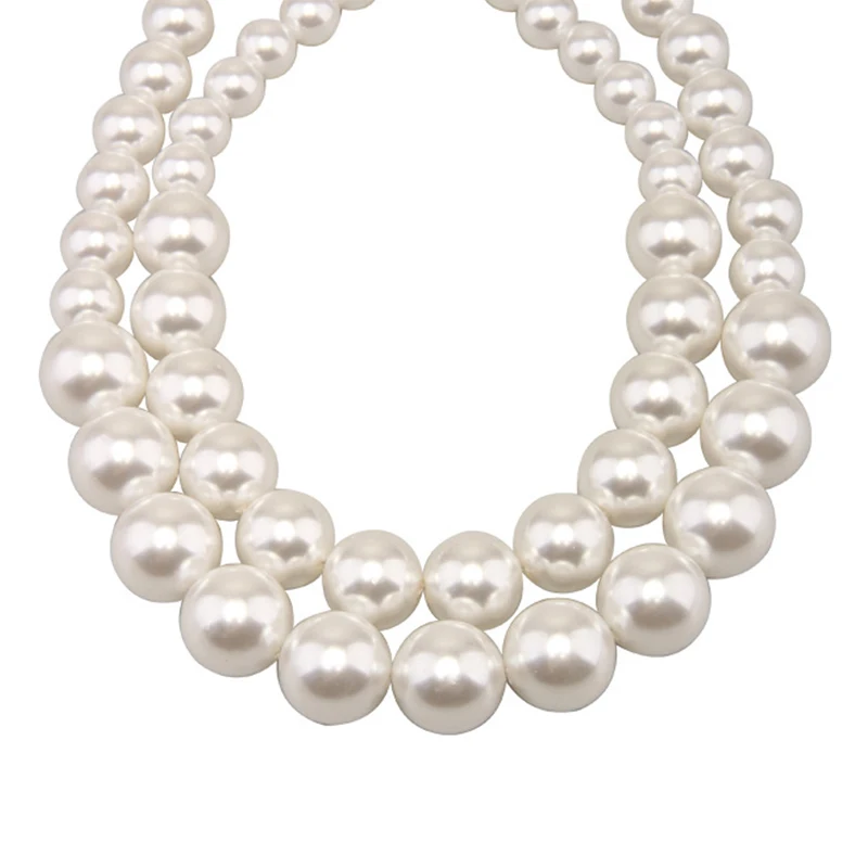 Collier Vintage à Grosses Perles Fantaisie - Bijou Ancien Occasion, Style Rétro