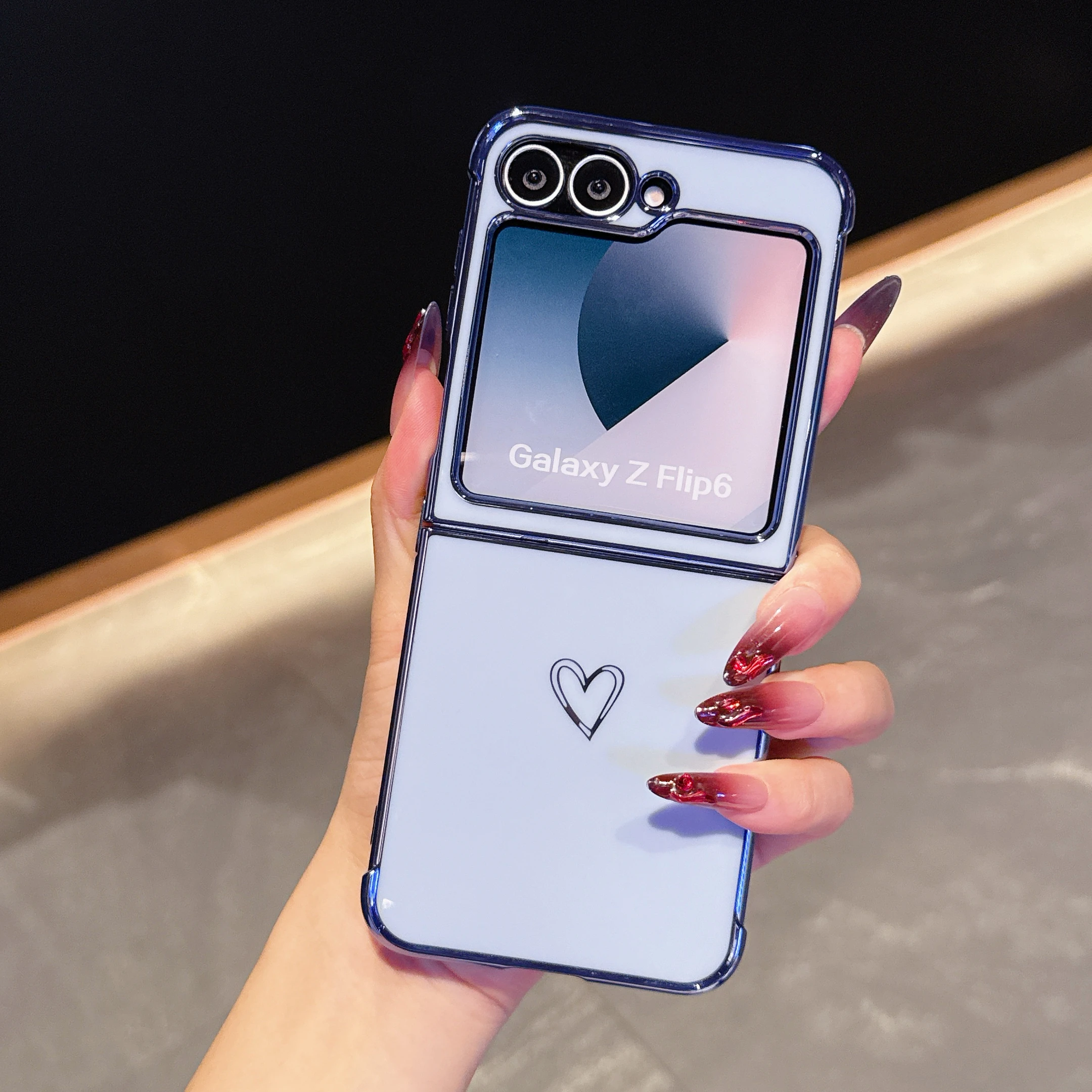 Electroplated Love Heart Glossy Silicone Bumper Case