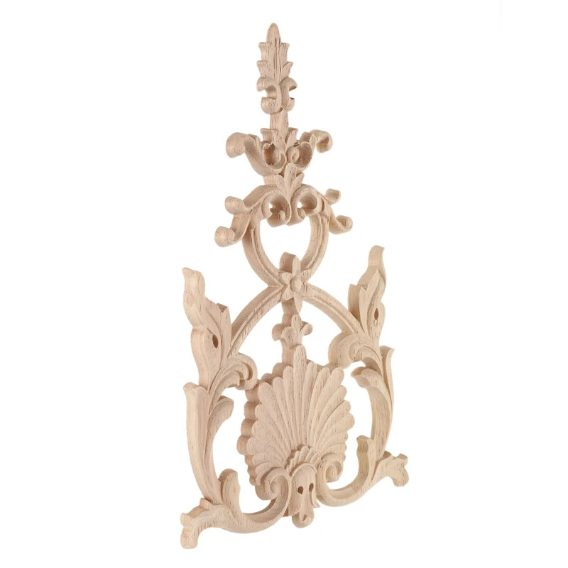 

3X Rubber Wood Carved Applique Vintage Furniture Craft Decor H