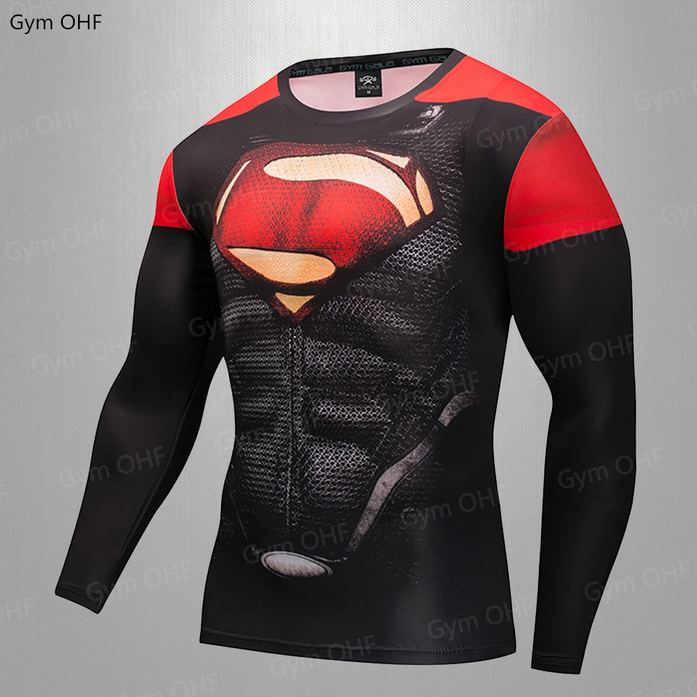 

Quick Dry Kids T Shirt Superhero Print Rashguard Jersey Boys Compression Shirts Gym Fitness Running Trainning T Shirts Children