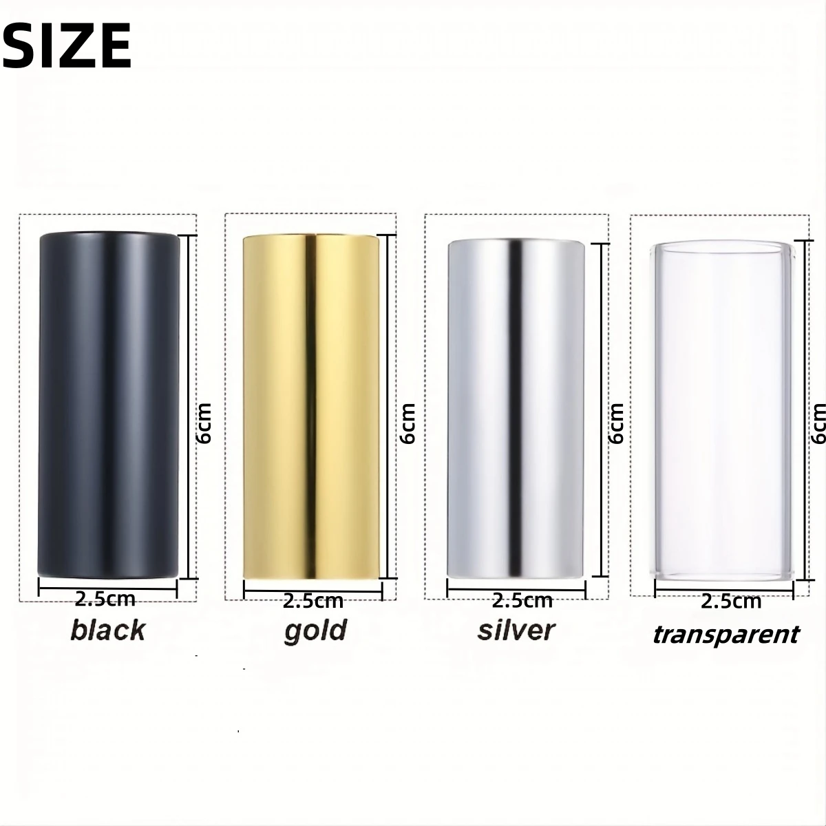 Guitar Slide Miwayer Slider 60MM High Guitar Slide Bar Stainless Steel Metal/Glass Finger Slides for Ukulele Guitar