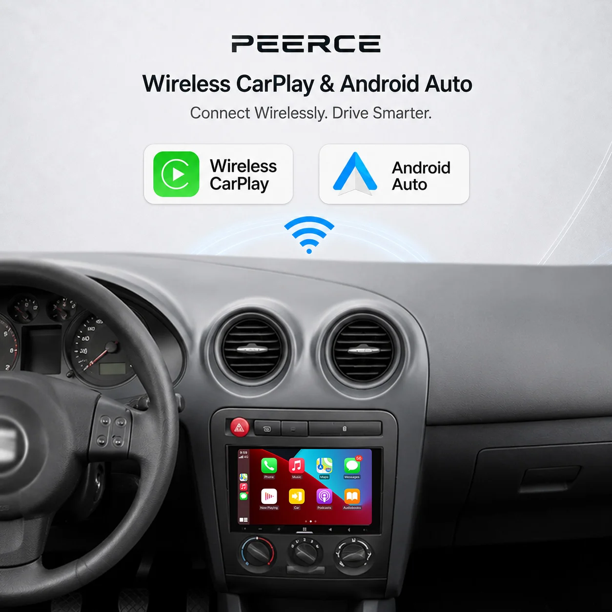 Radio para Auto Android 15 de 7'' para Seat IBIZA 3 III 2002-2008, Reproductor Multimedia, Navegación GPS, CarPlay Inalámbrico, Video 4K, WIFI 3