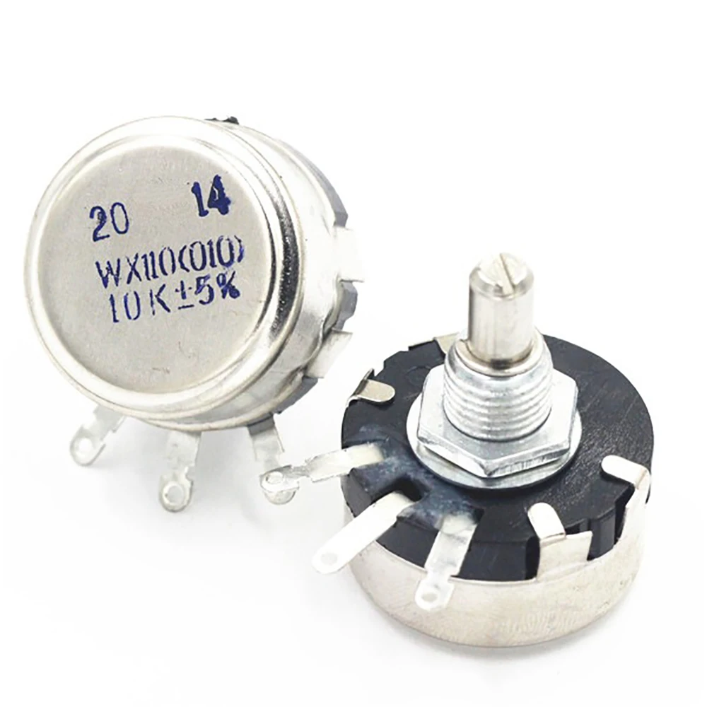 2Pcs WX110(010) Single Turn Wire Wound Potentiometers 3Pin 100 33K Ohm