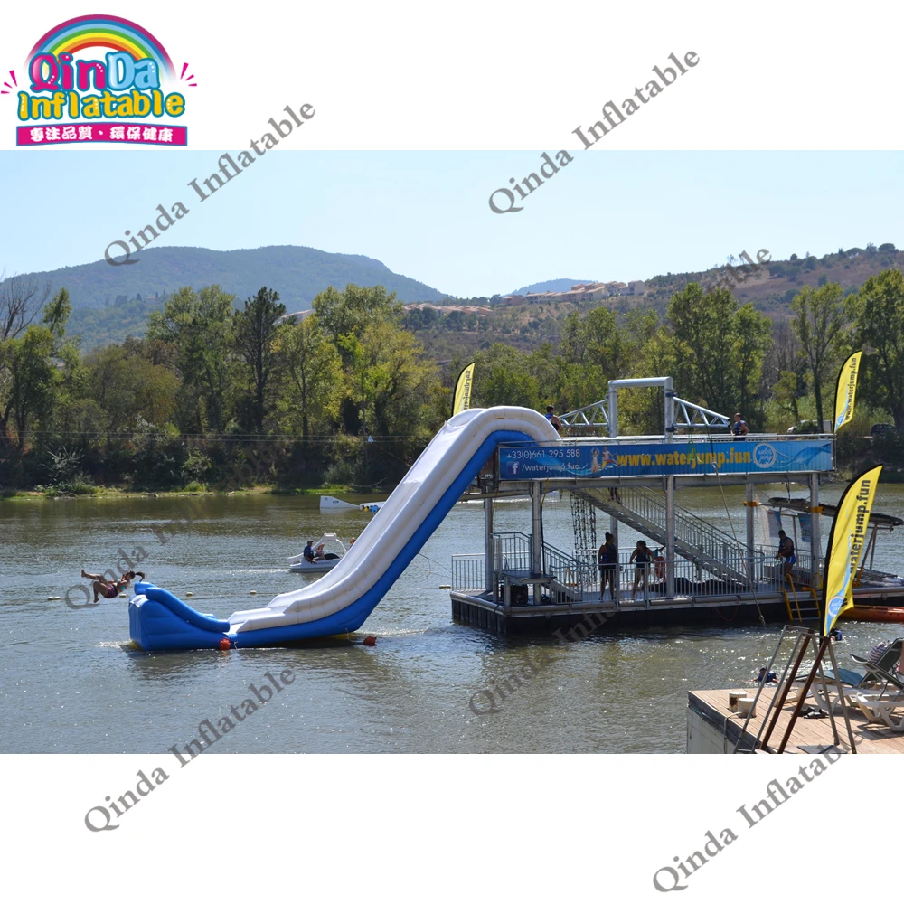 Commercial Garde Portable Inflatable Boat Dock Slides,inflatable Floating Yacht Slide With Down-up Slide