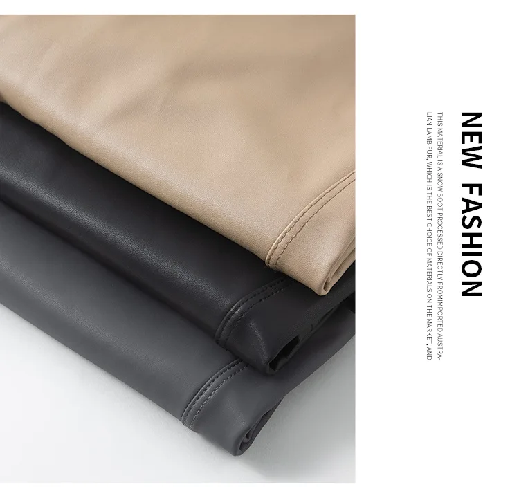 2025 Fall Winter High-Grade Fleece PU Leather Leggings Women High Waist Hip Lift Tight Sexy Faux Leather Warm Leggings