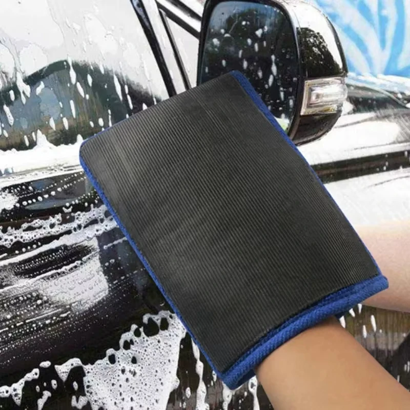 Car Wash Clay Gloves Fine Grade Magic Clay Mitt One Side Bar One Side Microfiber Car Detailing Tool before Polishing