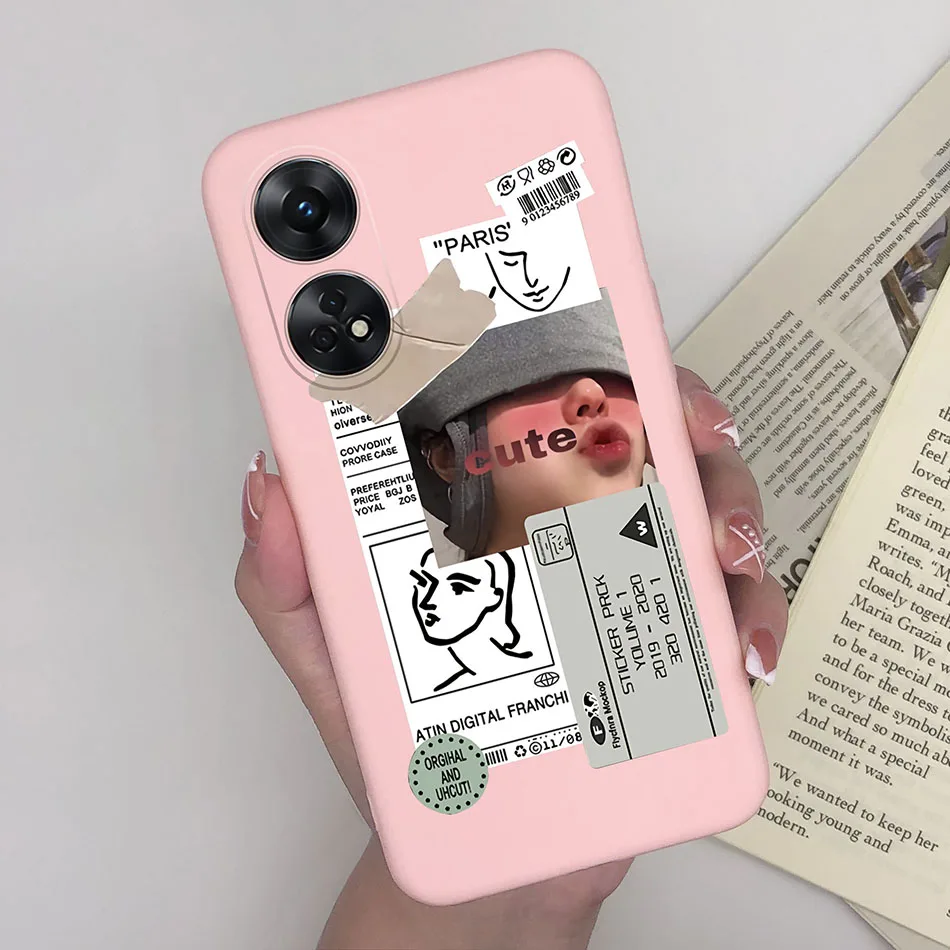 Fashionable Heart & Flower Cat Design Silicone Shockproof Phone Case - Frosted Back Cover