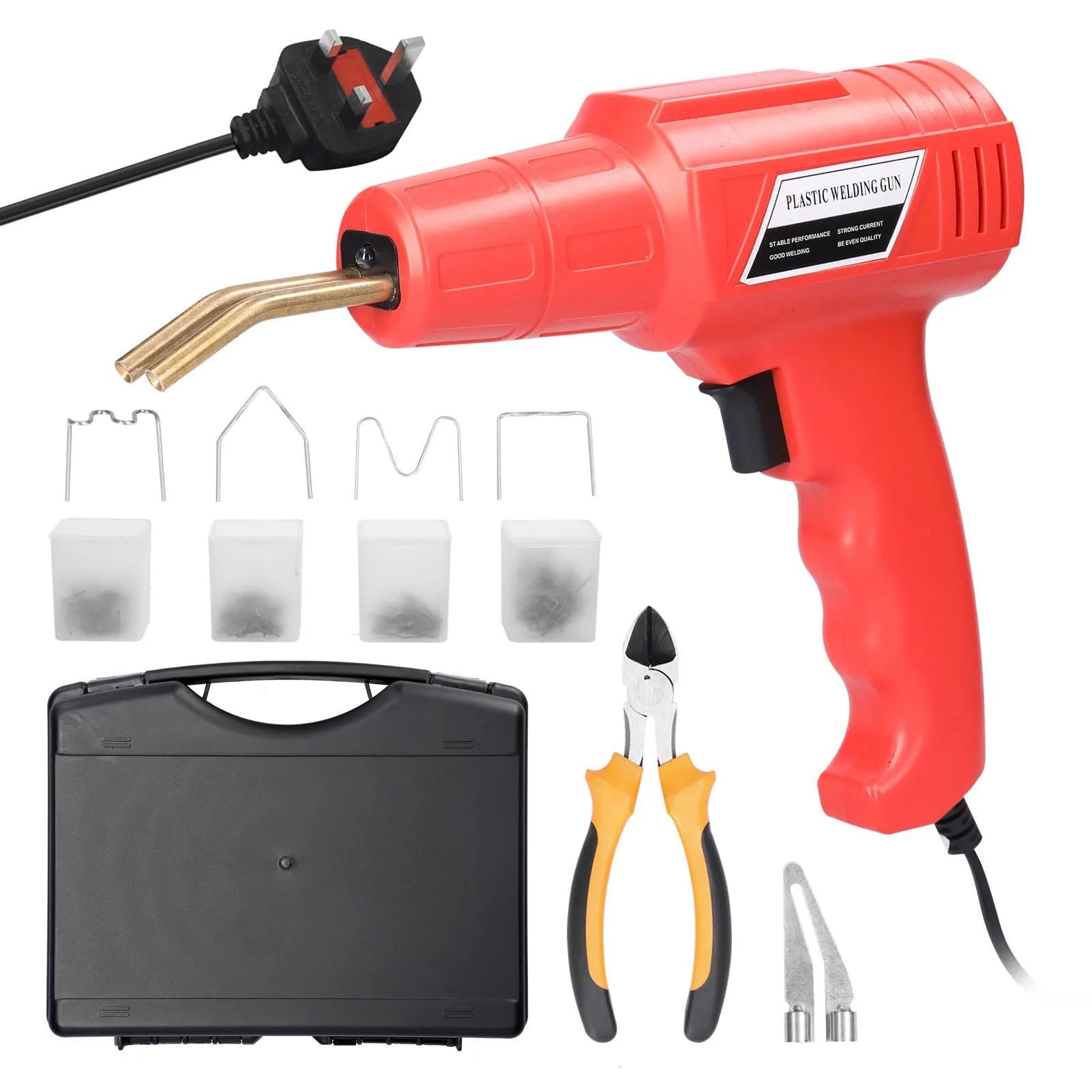 100W Hot Stapler Plastics Welding Machine Car Bumper Panel Crack Repairs Kit Thermal Cutting Welder Gun Repairing Tool Set plastic welder stapler