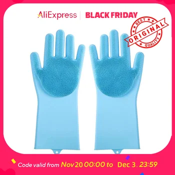 Pet Bathing Glove - Silicone Scrubber Mitt for Dogs & Cats, Massage & Deshedding, Waterproof, Bite-Resistant (Blue/Pink) 1